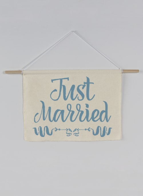 Just Married Canvas Sign
