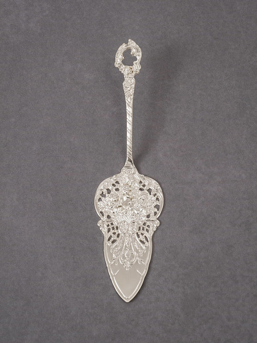 Ornate Petite Server, Brushed Silver