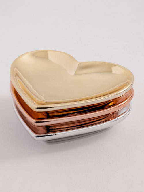Heart Metallic Trinket Dish