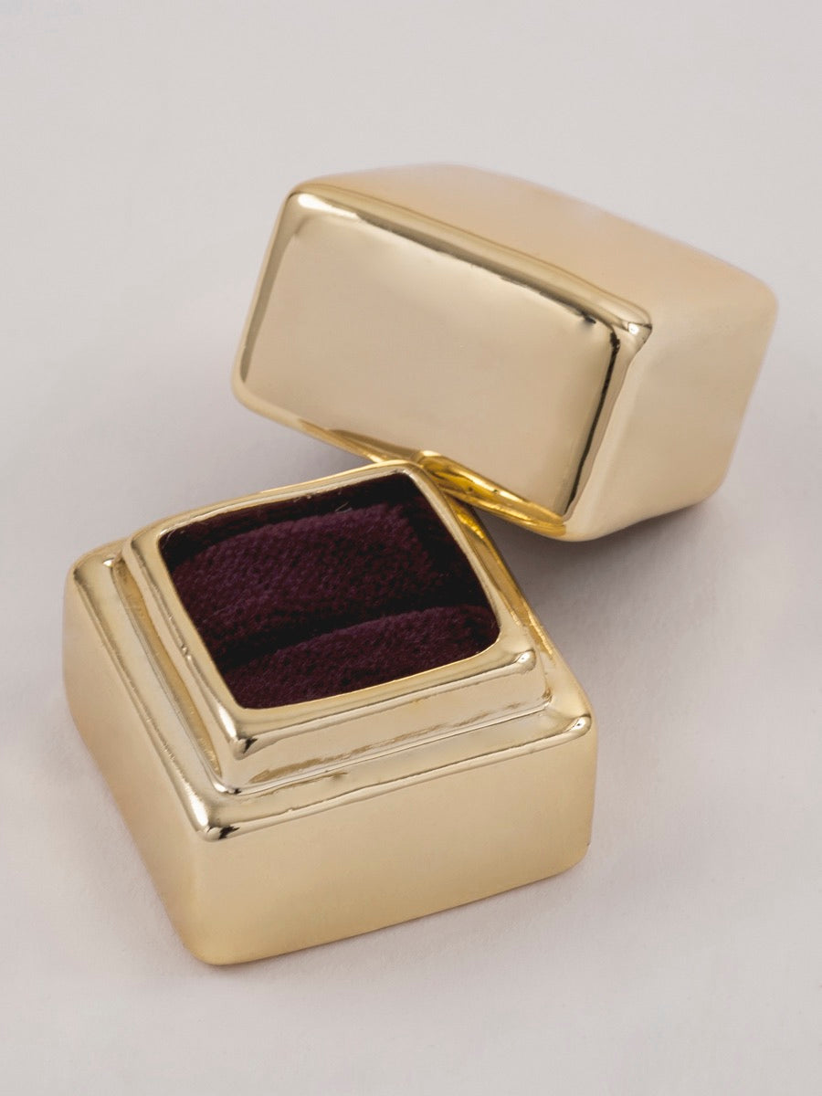 Metallic Electroplate Ring Box