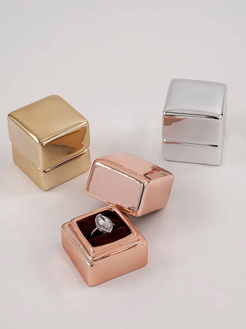 Metallic Electroplate Ring Box