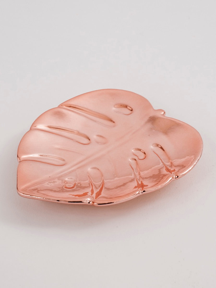 Leaf Metallic Trinket Dish