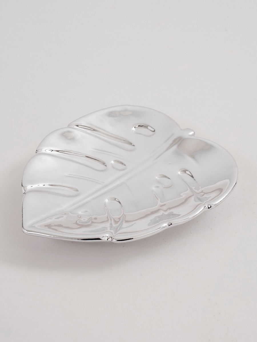 Leaf Metallic Trinket Dish