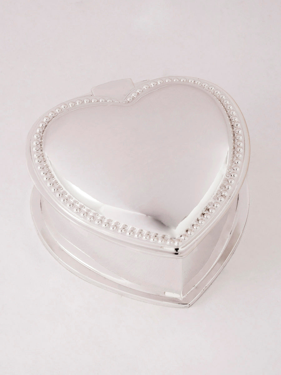 Beaded Edge Heart Jewelry Box