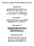 Flourish Border Monogram Dress Label