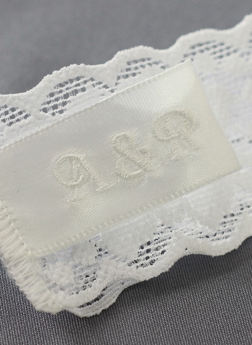 Pearl Applique Garter Set
