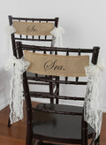 Sr. and Sra. Burlap Chair Sashes