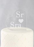 Sr. & Sra. Acrylic Heart Cake Top