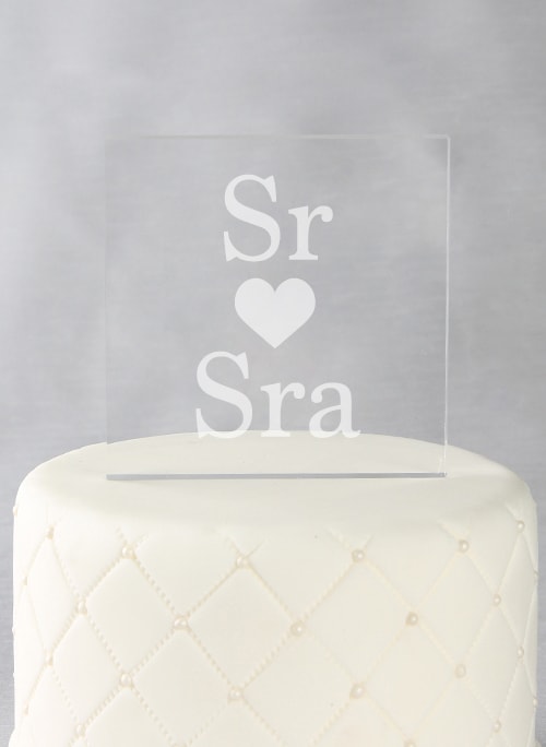 Sr. & Sra. Acrylic Square Cake Top