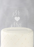 Sr. & Sra. Acrylic Square Cake Top