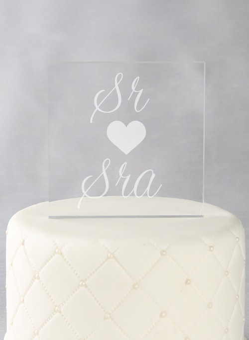 Sr. & Sra. Acrylic Square Cake Top
