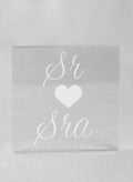 Sr. & Sra. Acrylic Square Cake Top