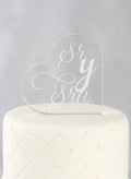 Sr. & Sra. Acrylic Heart Cake Top