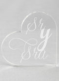 Sr. & Sra. Acrylic Heart Cake Top