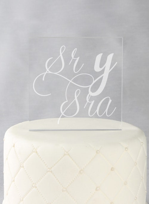Sr. & Sra. Acrylic Square Cake Top