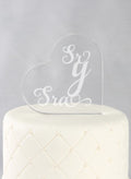 Sr. & Sra. Acrylic Heart Cake Top