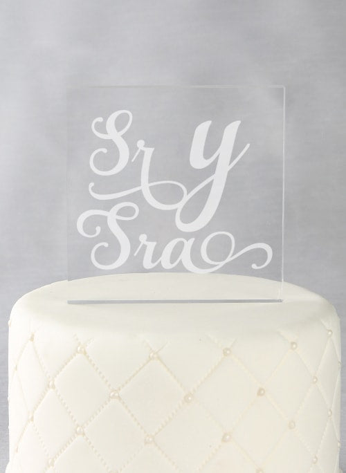 Sr. & Sra. Acrylic Square Cake Top
