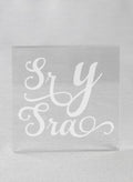 Sr. & Sra. Acrylic Square Cake Top