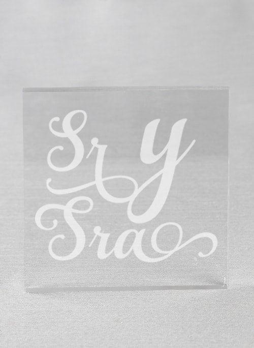 Sr. & Sra. Acrylic Square Cake Top