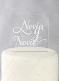 Novia & Novio Acrylic Square Cake Top