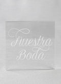 Nuestra Boda Acrylic Square Cake Top