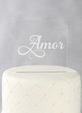 Amor Acrylic Square Cake Top