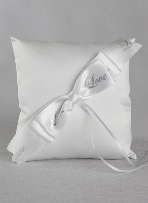Love Ribbon Pillow - White