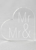 Mr. & Mr. Acrylic Heart Cake Top
