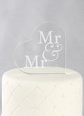 Mr. & Mr. Acrylic Heart Cake Top