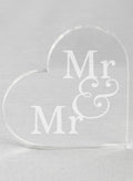 Mr. & Mr. Acrylic Heart Cake Top