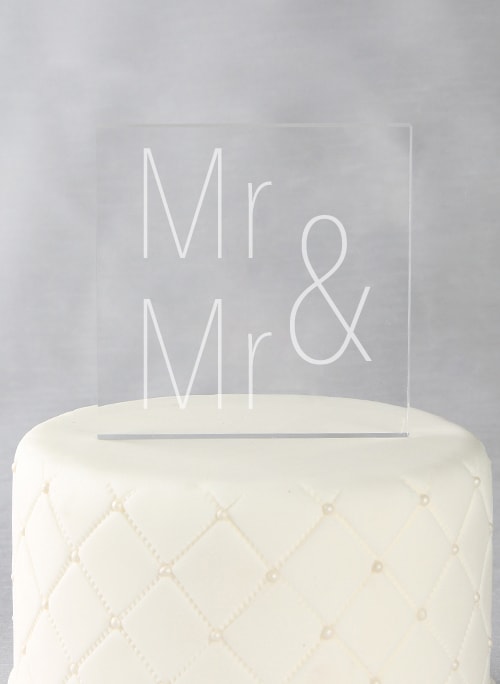Mr. & Mr. Acrylic Square Cake Top