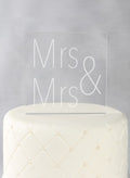 Mrs. & Mrs. Acrylic Square Cake Top