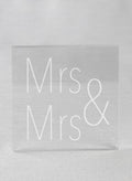 Mrs. & Mrs. Acrylic Square Cake Top