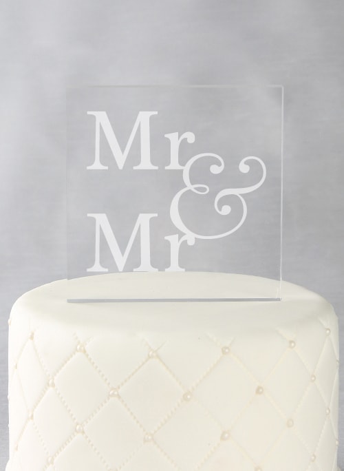 Mr. & Mr. Acrylic Square Cake Top