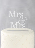 Mrs. & Mrs. Acrylic Square Cake Top