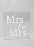 Mrs. & Mrs. Acrylic Square Cake Top