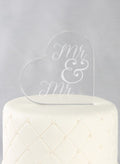 Mr. & Mr. Acrylic Heart Cake Top