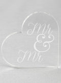Mr. & Mr. Acrylic Heart Cake Top
