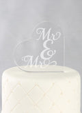 Mr. & Mr. Acrylic Heart Cake Top