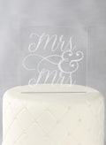 Mrs. & Mrs. Acrylic Square Cake Top