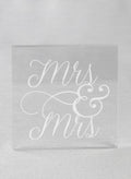 Mrs. & Mrs. Acrylic Square Cake Top