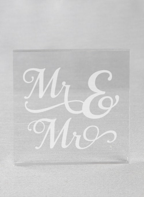 Mr. & Mr. Acrylic Square Cake Top