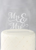 Mrs. & Mrs. Acrylic Square Cake Top