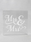 Mrs. & Mrs. Acrylic Square Cake Top