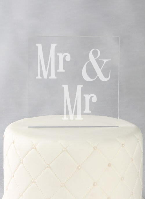 Mr. & Mr. Acrylic Square Cake Top