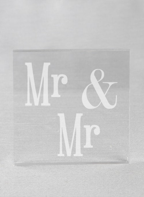 Mr. & Mr. Acrylic Square Cake Top