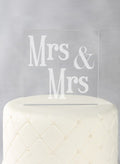 Mrs. & Mrs. Acrylic Square Cake Top