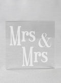 Mrs. & Mrs. Acrylic Square Cake Top