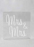 Mrs. & Mrs. Acrylic Square Cake Top