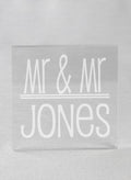 Mr. & Mr. Acrylic Square Cake Top